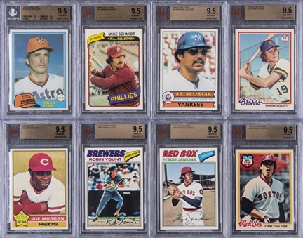 1976-1981 Topps and O-Pee-Chee Hall of Famers BGS GEM MINT 9.5 and BVG GEM MINT 9.5 Collection (8 Different) – Featuring Ryan, Schmidt and Jackson